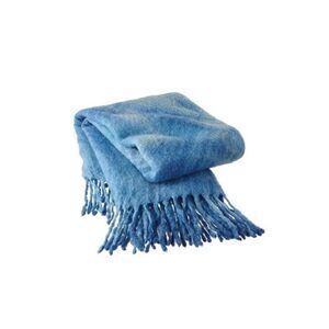 Midwest CBK Blue Felted Fringed Handcrafted Throw Blanket 54 x68 inches NWT